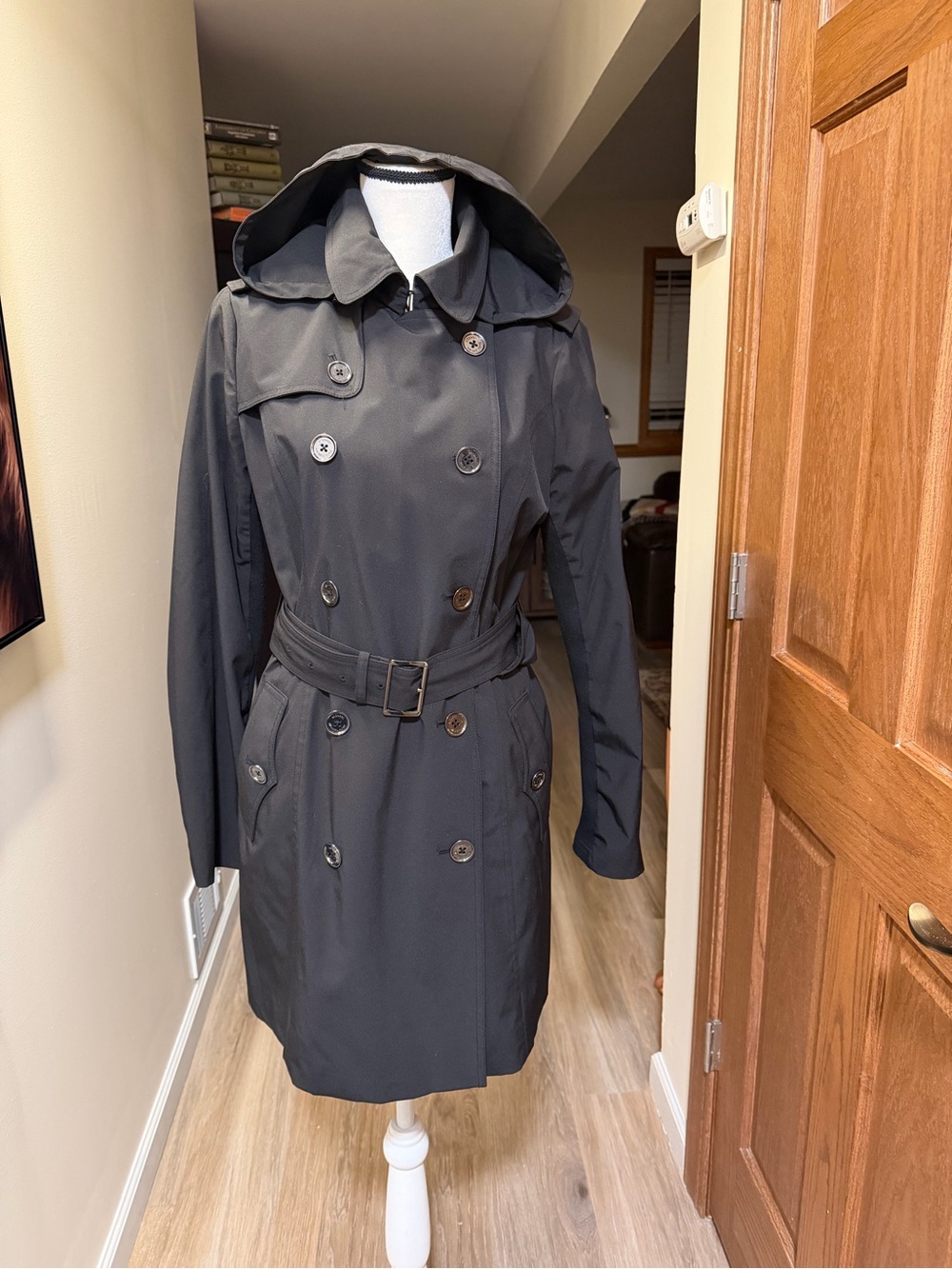 NWOT Michael Kors black trench coat Size M
